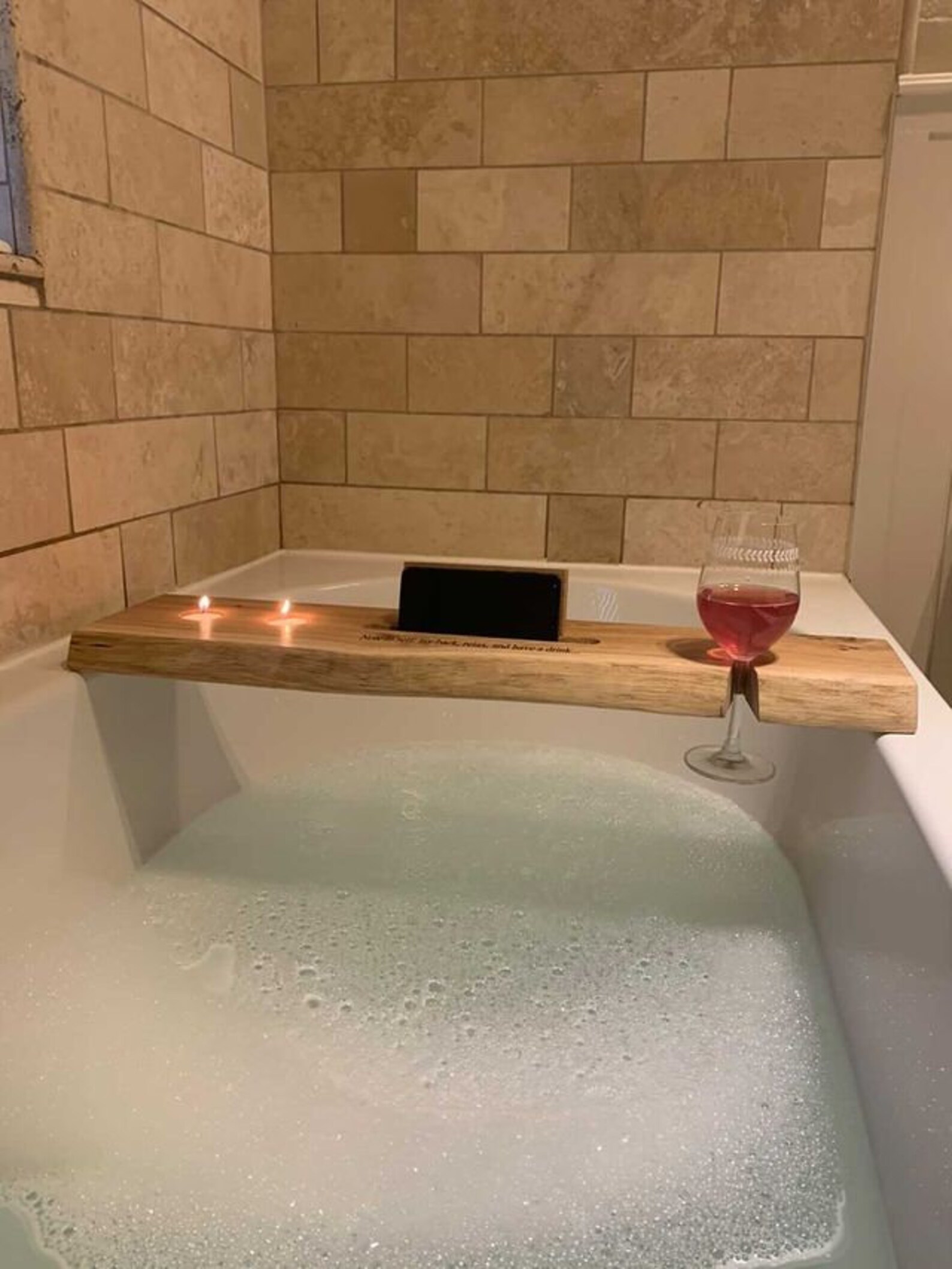 SOLID OAK Bath Tray / Caddy Free Personalisation Bath Tray Etsy UK