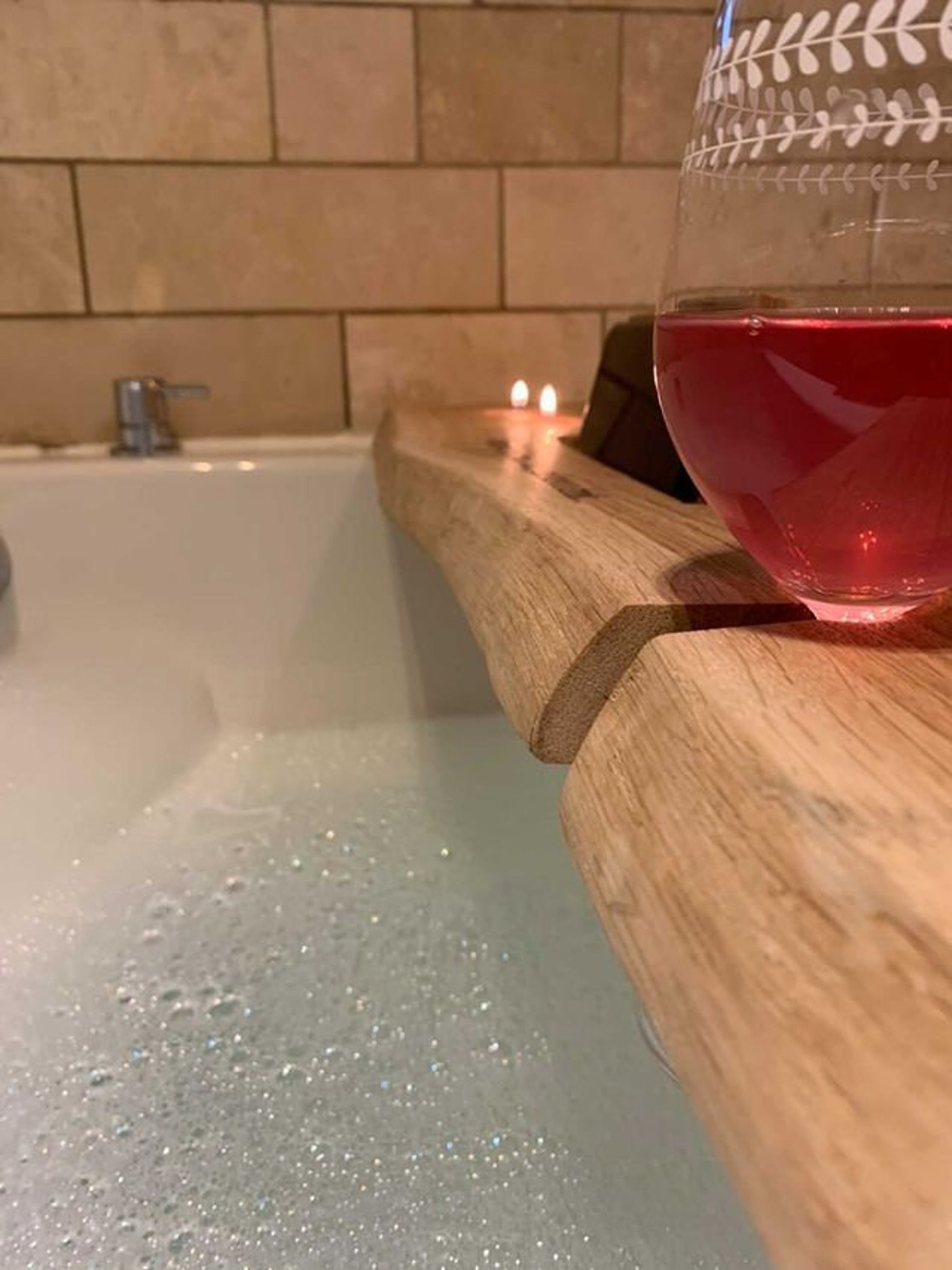 SOLID OAK Bath Tray / Caddy Free Personalisation Bath Tray Etsy UK