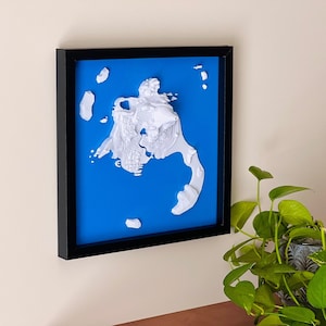 Insel Wuhu | 3D Map Wandkunst (33x33cm)