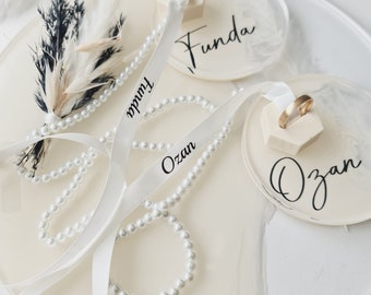 Ringband personalisiert mit oder ohne Perlen | Verlobung Söz Nişan | Engagement Ring Band