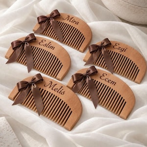 Personalisierter Holzkamm | Gastgeschenk Hochzeit | Kamm mit Namen | Geschenk für Hochzeitsgäste | Bridesmaid Geschenk | JGA Geschenk