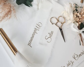 Ringband chiffon gepersonaliseerde verloving Söz