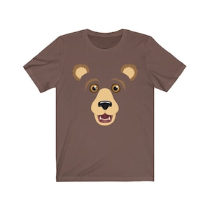 Cute Brown Bear -Kawaii Bear Face - Unisex T-Shirt