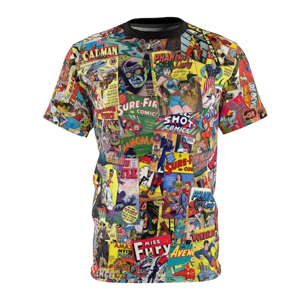 Golden Age Superhero Comics - Comic Book Collage - Unisex Tee