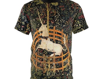 Unicorn Tapestry - Fine Art Unicorn Fantasy - Unisex Tee