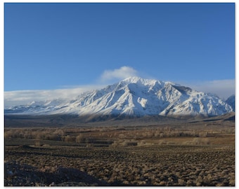 Snowy Mountain Print – Mount Tom Sierra Nevada Landscape Wall Art Poster