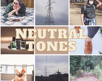 Tonos neutros Preset / Neutral Photo Editing / Adobe Lightroom Presets l Compatibilidad móvil y de escritorio l Filtros de Instagram