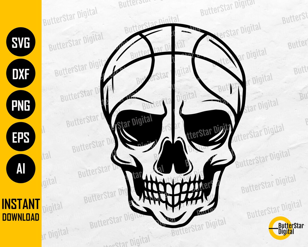 Basketball Skull SVG Ball Shot Gym Arena Bleachers League Cricut Cut ...