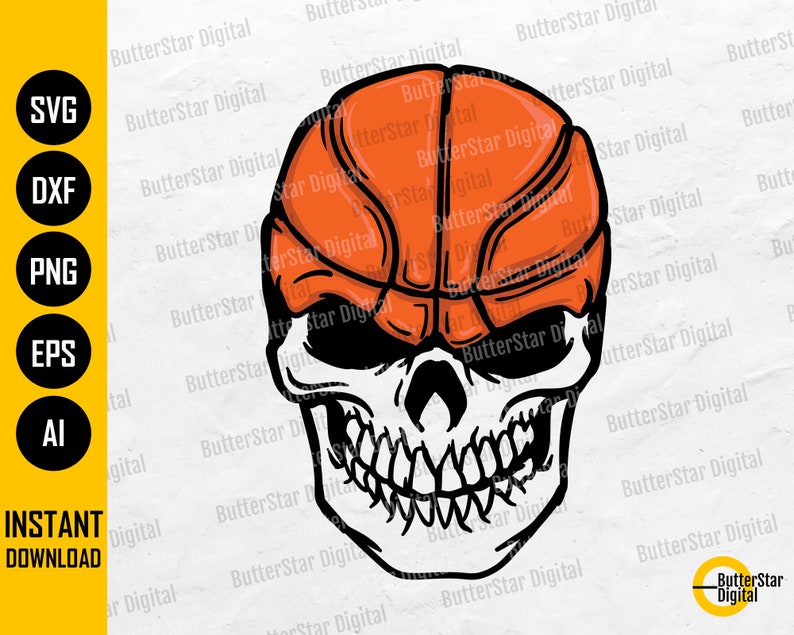 Skull Basketball SVG Skeleton Sport Game Dunk Shoot Jam Slam - Etsy