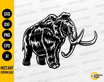 Woolly Mammoth SVG | Big Hairy Elephant SVG | Prehistoric Animal SVG | Mastadon Svg | Cricut Cut File Clip Art Vector Digital Dxf Png Eps Ai