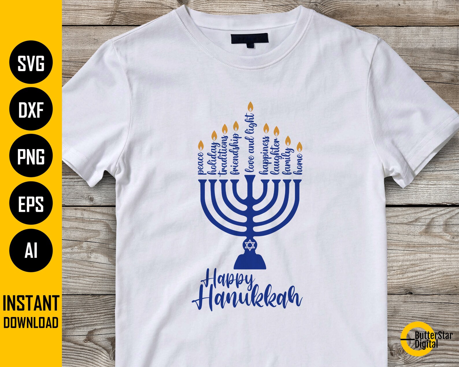 Happy Hanukkah SVG Menorah SVG Chanukah Jewish Holiday Etsy Canada