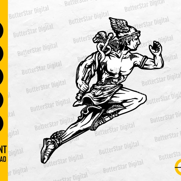 Hermes SVG | Mercury SVG | Mythology SVG | Greek Roman God Olympian Titan Myth | Cutting File Cuttable Clipart Vector Digital Dxf Png Eps Ai