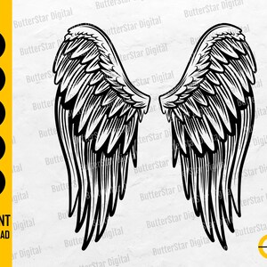 Angel Wings SVG | Heaven SVG | Fairy SVG | Angel T-Shirt Decal Vinyl | Cricut Cutting Files Printable Clip Art Vector Digital Dxf Png Eps Ai