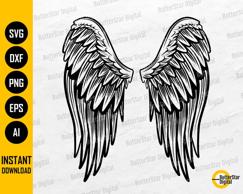 Angel Wings SVG Heaven SVG Fairy SVG Angel T-shirt Decal - Etsy