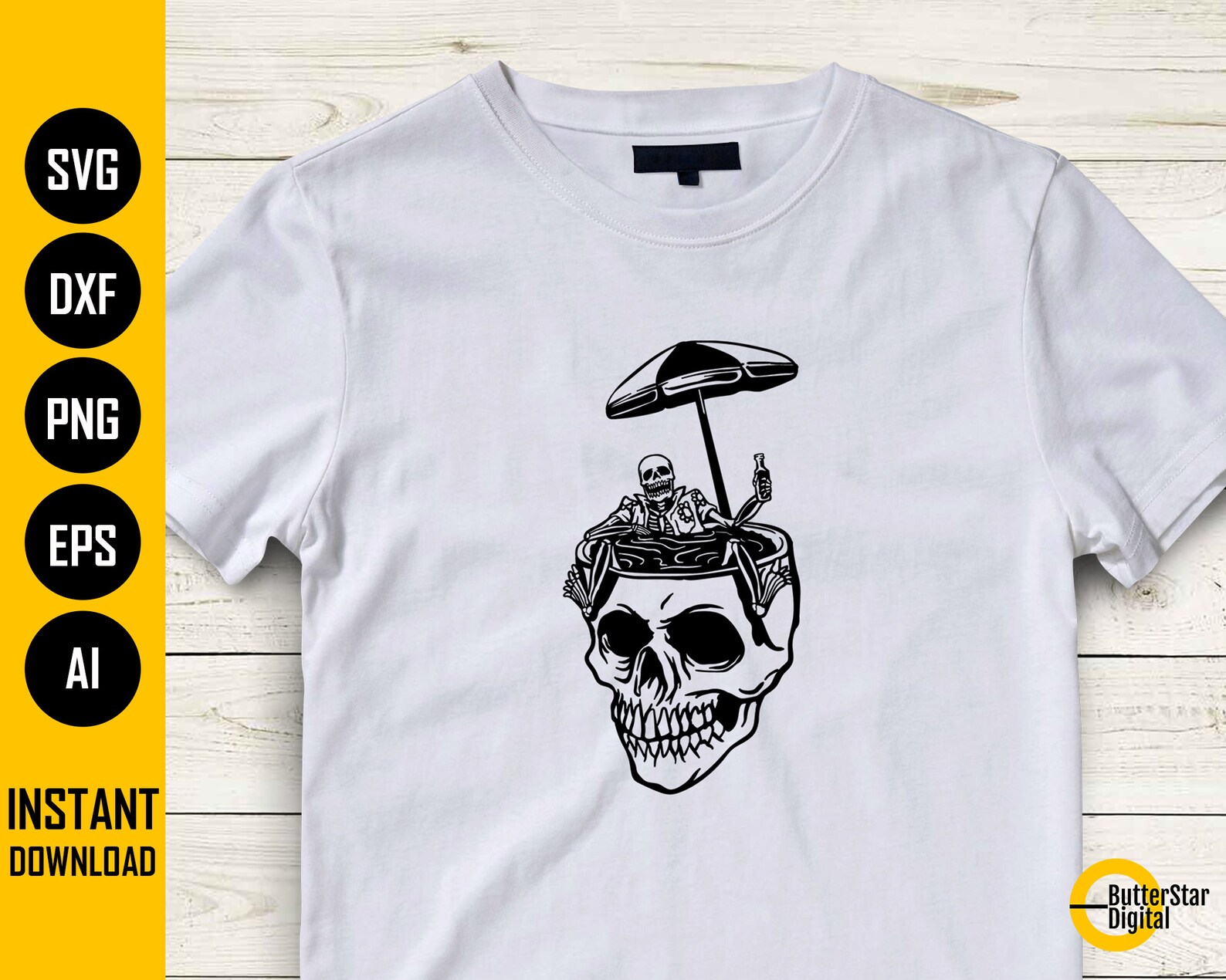 Tropical Skull SVG | Beach Skeleton SVG | Summer Chill Relax Beer ...