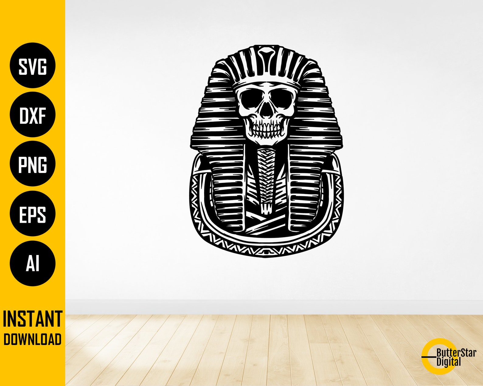 Pharaoh Skull SVG Ancient Egypt SVG Egyptian Religion SVG - Etsy