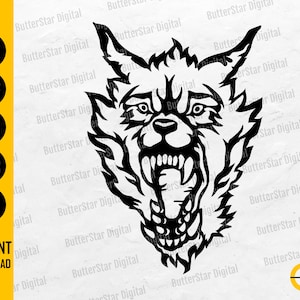 Beast Head SVG | Savage Monster SVG | Wild Animal Face SVG | Cricut Cutting File Silhouette Printable Clip Art Vector Digital Dxf Png Eps Ai