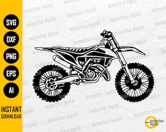 Dirt Bike PNG | Motorcycle SVG | Off Road Offroad Racing Circuit Vehicle Race Motor Sport | Cutting Files Clipart Vector Digital Dxf Eps Ai
