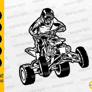 ATV Riding Svg | Quad Biking Svg | 4x4 Off Road Dirt Mud All Terrain Vehicle | Cutting Files Cuttable Clipart Vector Digital Dxf Png Eps Ai