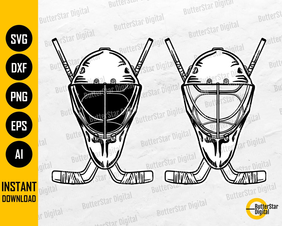 Goalie SVG | Cross Hockey Sticks SVG | Ice Hockey Vinyl Stencil ...