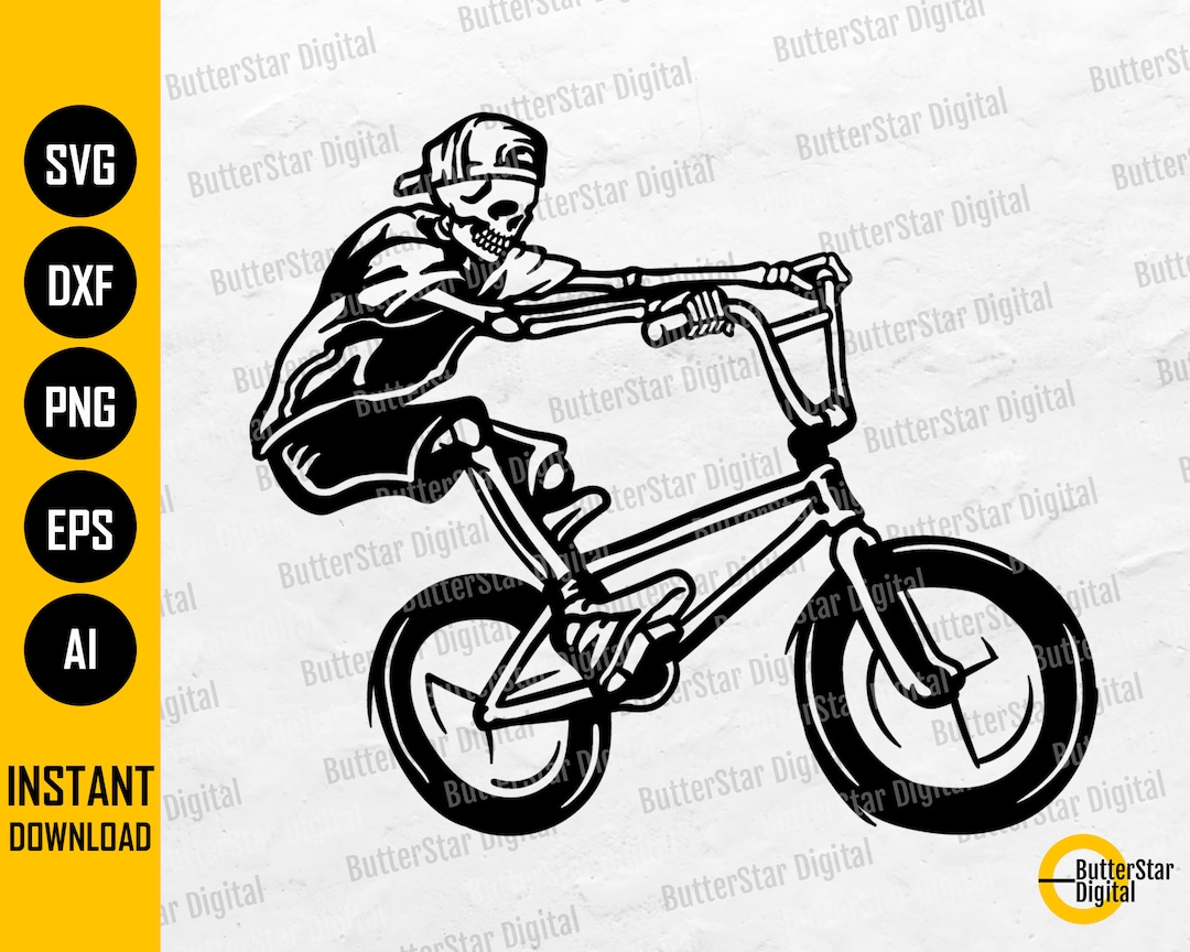 Skeleton Riding BMX Svg Bicycle SVG Bike SVG Athlete Etsy