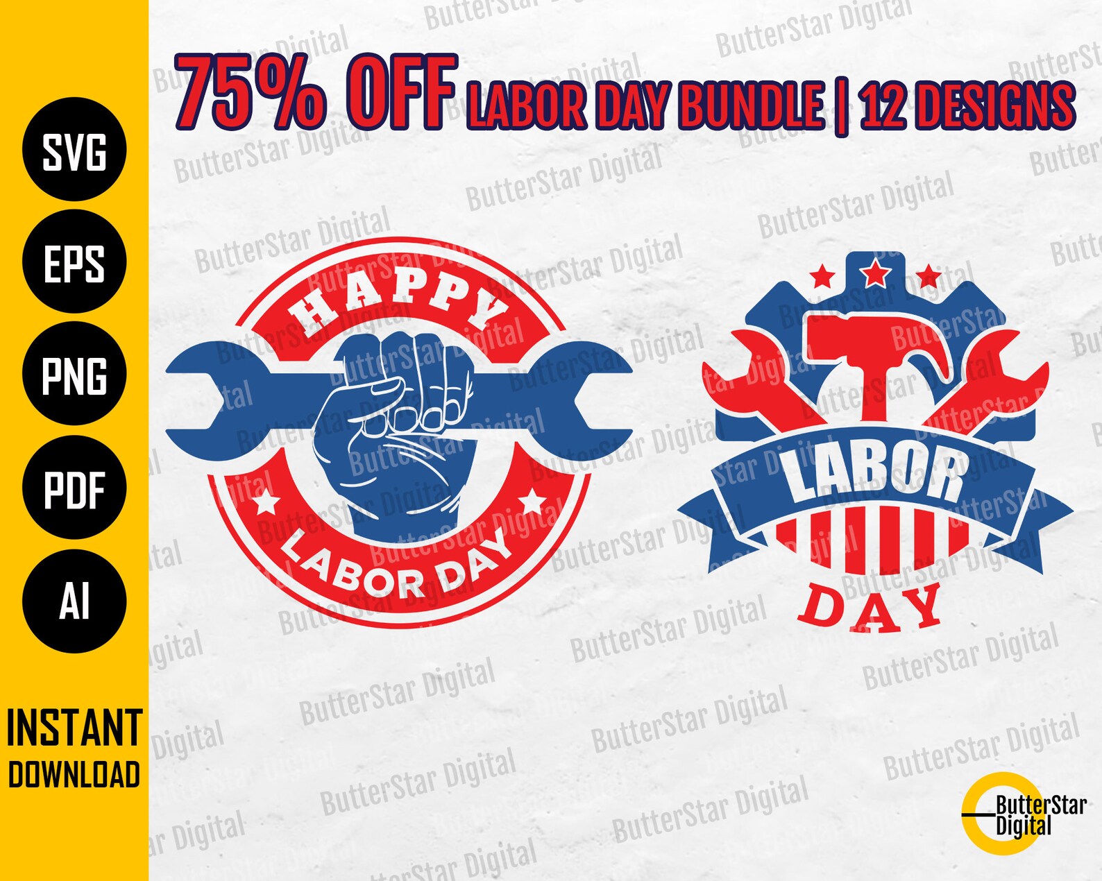 75% OFF Labor Day BUNDLE SVG 12 Labour Day Designs Workers - Etsy