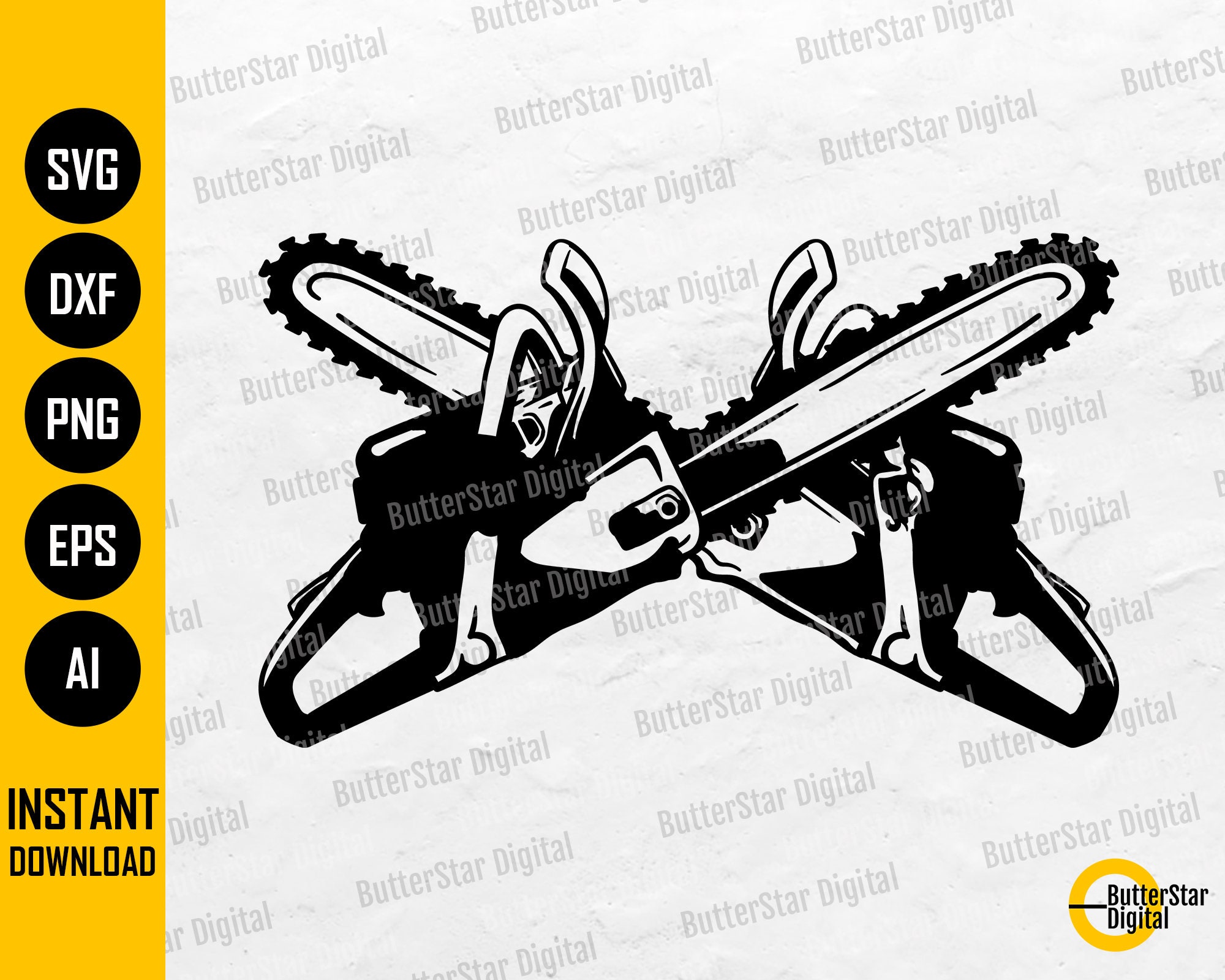 Crossed Chainsaws SVG Wood Timber Saw Blade Lumber Forest Etsy Ireland