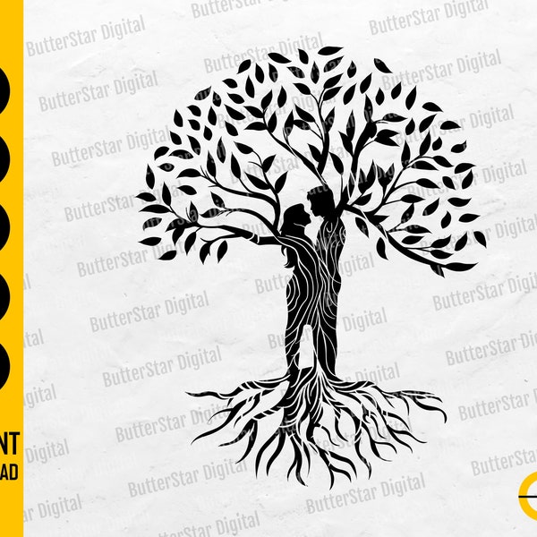 Liefhebbers boom SVG | Eeuwige liefde SVG | Boom met wortels SVG | Cricut silhouet snijden bestand afdrukbare Clipart Vinyl Vector digitale Dxf Png Eps Ai