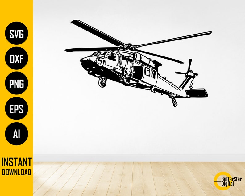 Black Hawk Helicopter SVG Army Military Decal Sticker Etsy