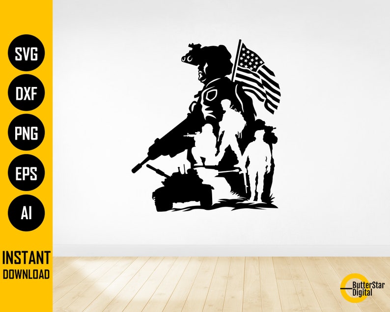 US Soldier SVG | American Troops Svg | United States Military Svg | War ...