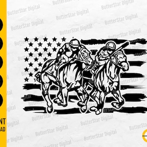 US Horse Race SVG | USA Flag Horse Derby Svg | Horse Racing T-Shirt Sticker Decal | Cricut Cutfile Silhouette Clipart Digital Dxf Png Eps Ai