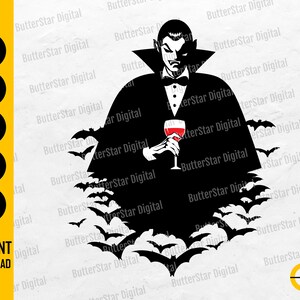Dracula SVG | Vampire Bats SVG | Halloween Party Decor T-Shirt | Cricut Cut Files Silhouette Printable Clipart Vector Digital Dxf Png Eps Ai