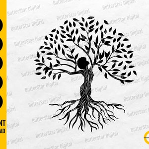 Afro Woman Tree SVG | Women Empowerment SVG | Girl Power | Cricut Silhouette Cutting File | Printable Clipart Vector Digital Dxf Png Eps Ai