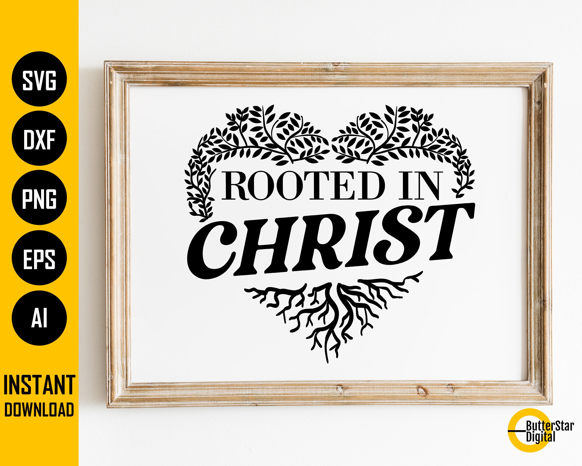 Rooted in Christ SVG Christian SVG Religious Tree Decal | Etsy