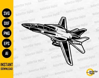 Tomcat Plane SVG | Air Force Stencil Vinyl Sticker Graphics | Cricut Cutting Files Printable Vector Clip Art Digital Download Dxf Png Eps Ai