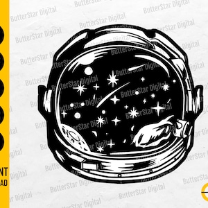 Space Helmet SVG | Astronaut SVG | Universe SVG | Cosmic Decal Shirt Graphics | Cutting File Printable Clipart Vector Digital Dxf Png Eps Ai