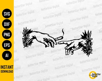 Hands Passing Joint SVG | Smoking Marijuana | Puff Weed Blunt Creation | Cricut Cutting File Printable Clipart Vector Digital Dxf Png Eps Ai