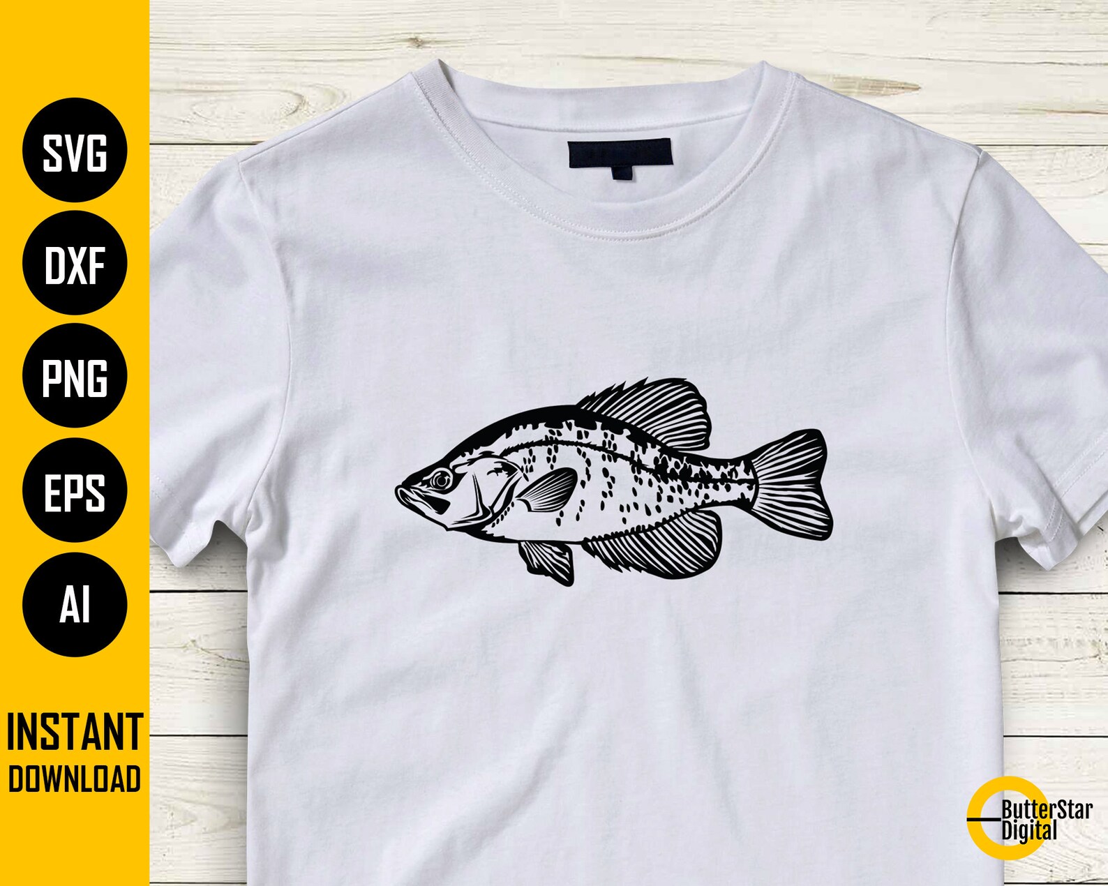 Panfish Vector Crappie Fish SVG | Panfish Fishing SVG | Angling SVG | Fish Decals ...