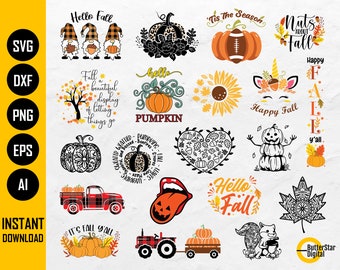 Fall BUNDLE SVG | Autumn SVG | Fall Svg | Fall Design Shirt Decor Sign Quotes | Cricut Cutting File Printable Clipart Digital Dxf Png Eps Ai