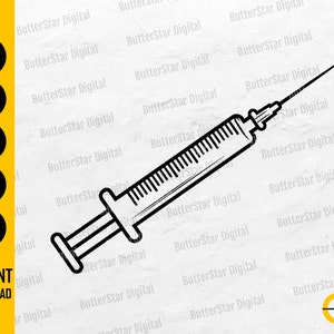 Syringe SVG | Medicine SVG | Injection SVG | Medical Graphics Icon Sign | Cricut Cut Files | Printable Clipart Vector Digital Dxf Png Eps Ai