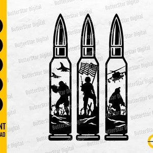 US Bullet Soldier Scene SVG | American Troops Svg | Military Svg | War USA Flag Svg | Cricut Cut File Clip Art Vector Digital Png Eps Dxf Ai