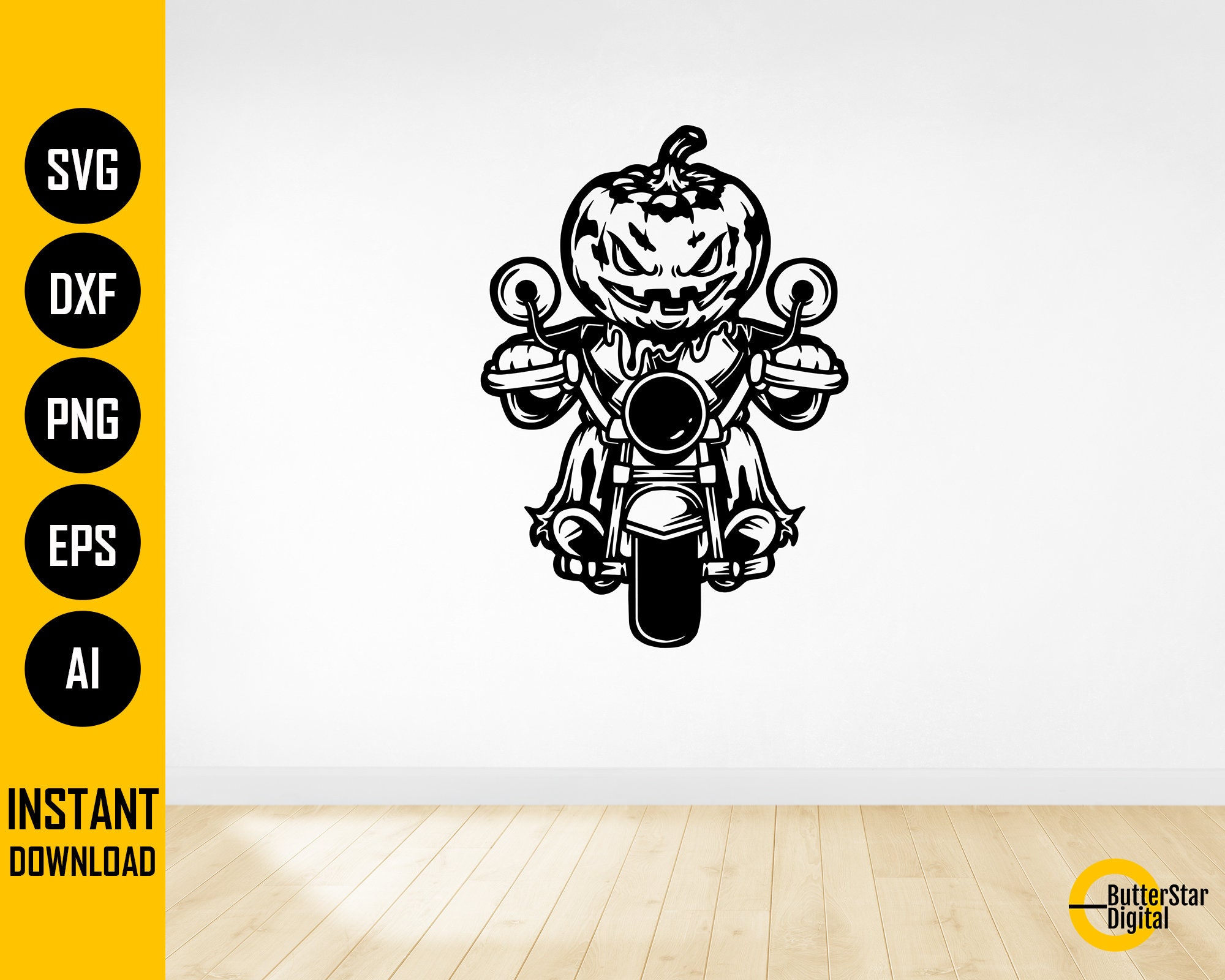 Biker Jack O'lantern SVG | Cute Funny Halloween SVG | Cool Pumpkin ...