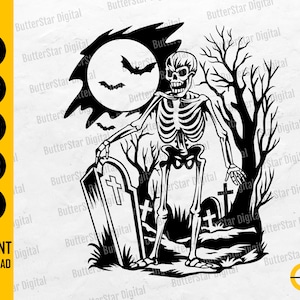 Graveyard Skeleton SVG Zombie SVG Horror T-shirt Decal Graphics Cricut ...