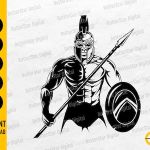 Spartan SVG | Gladiator SVG | War Battle Soldier Fight Combat Colosseum | Cricut Cut Files Silhouette Clip Art Vector Digital Dxf Png Eps Ai