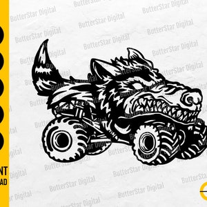 Wolf Monster Truck SVG | Muscle Car SVG | 4x4 Off Road Vehicle | Cricut Cut File Silhouette Printable Clip Art Vector Digital Dxf Png Eps Ai