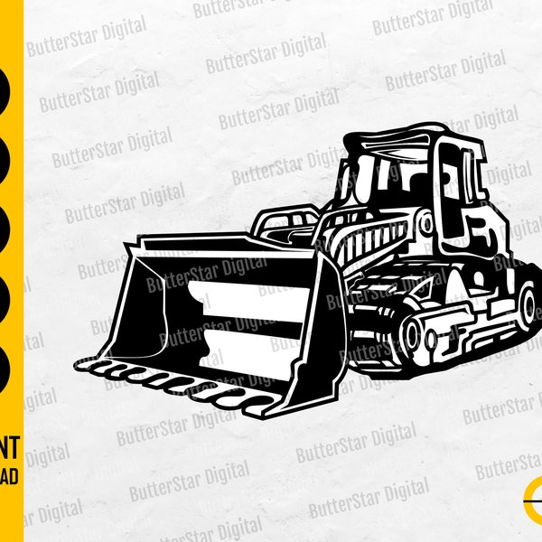 Bulldozer SVG | Construction Truck SVG | Heavy Equipment Decal Drawing Illustration | Cutting Cut File Clipart Vector Digital Dxf Png Eps Ai