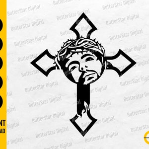 Jesus Cross SVG | Jesus Christ SVG | Crucifix SVG | Religious Christian Faith | Cricut Cut | Printable Clipart Vector Digital Dxf Png Eps Ai