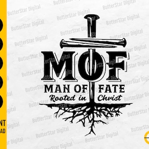 Man Of Faith SVG | Rooted In Christ SVG | Christian Religion Decal Shirt Sticker Tee | Cricut Cut File Clipart Vector Digital Dxf Png Eps Ai