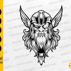 Odin SVG | Viking God SVG | Norse Mythology T-Shirt Decals CNC Laser | Cricut Cutting Files Printable Clipart Vector Digital Dxf Png Eps Ai