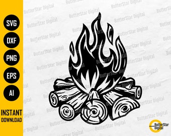Campfire SVG | Camp Fire SVG | Bonfire SVG | Cold Summer Night Outdoor Tent | Cutting Files Printable Clip Art Vector Digital Dxf Png Eps Ai